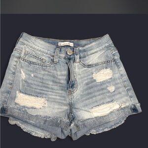 SO Light Blue Distressed Denim Jean Shorts